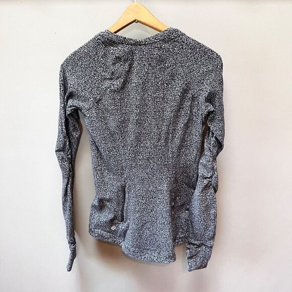 Lululemon Runderful Long Sleeve Reconnect Jacquard Running Luon White Black - Sz - Picture 4 of 6